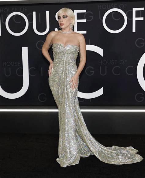 lady gaga blue shirt dress house of gucci|Lady Gaga outfits.